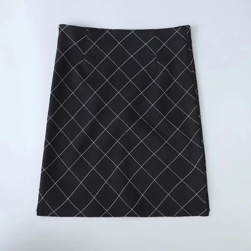 

2020 Spring-Style High-waisted Diamond Shape Pattern High Waist Skirt Skirt Short Skirt