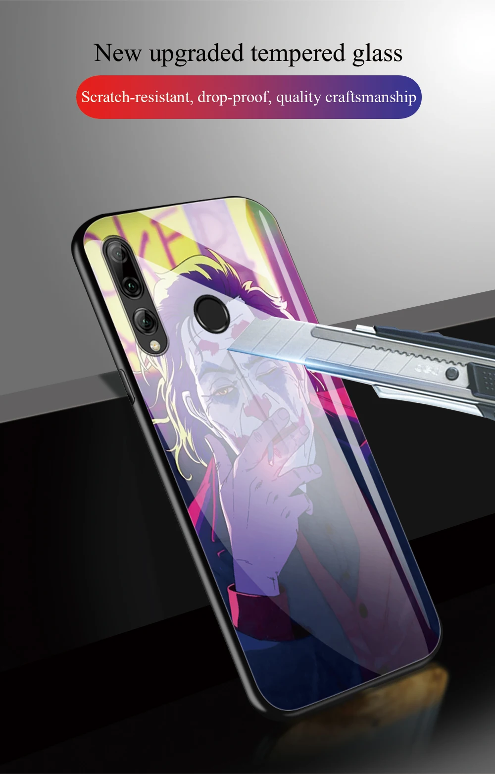 DIY чехол для huawei Honor 8x Joker стеклянная задняя крышка для huawei Nova 3 4e Honor 20i 8x Max 9i 9x pro V9 V10 V20 Note 10 Play чехол
