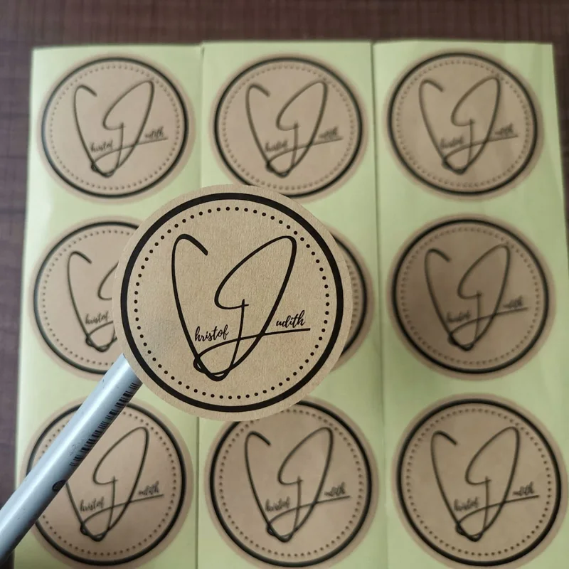 Clothing labels Round Stickers 2-10cm Label Wedding Personalize Stickers adhesive Business Labels Tags Made 100pcs