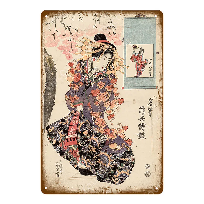 Япония национальный Туризм плакат японский Ukiyoe винтажные металлические знаки стены искусства дощечки с рисунком декор домашнего бара путешествия пластины YI-031 - Цвет: YD9736EI