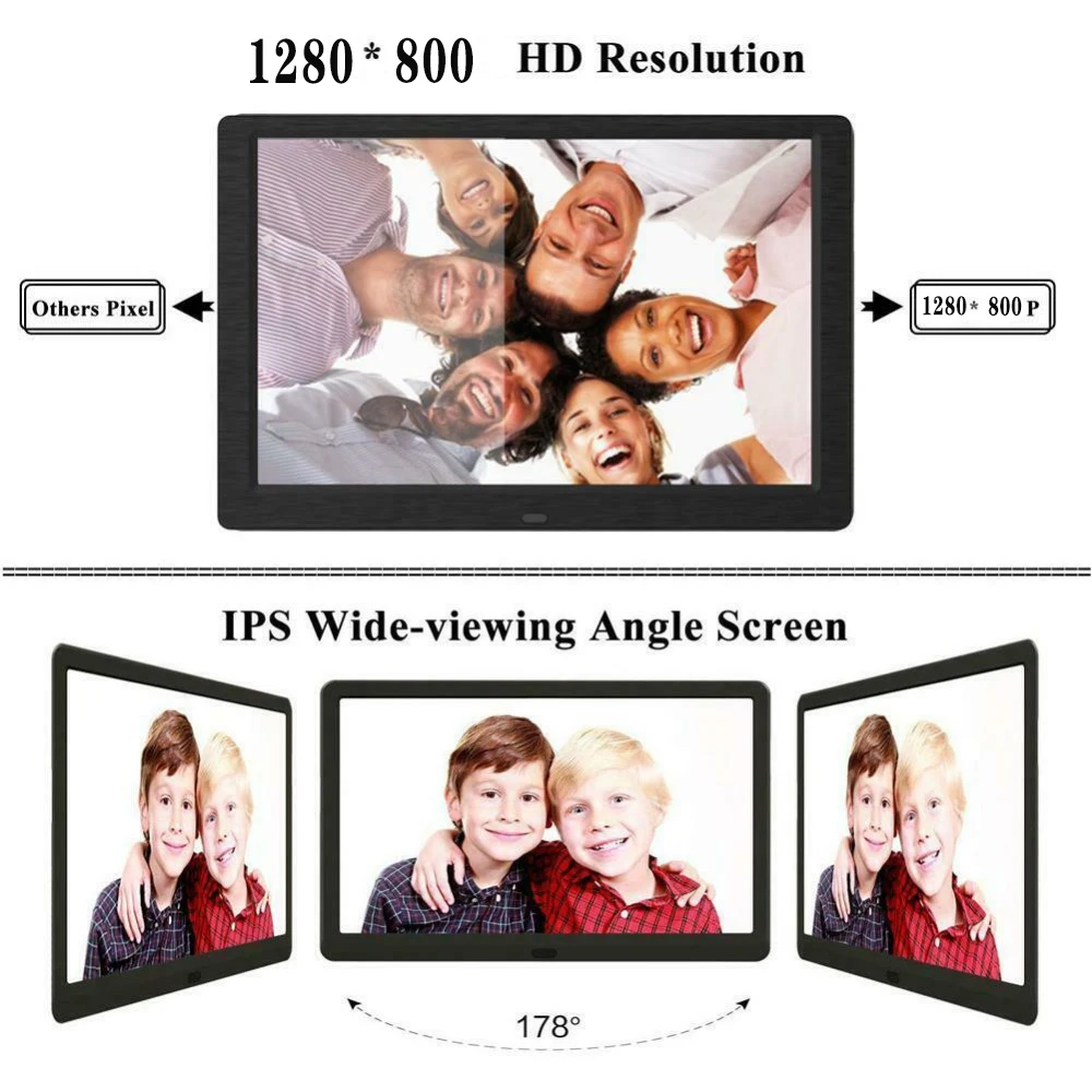 10 дюймовая цифровая фоторамка IPS полноэкранный дисплей фотоальбом 1280*800 часы