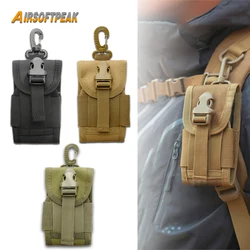 AIRSOFTPEAK 4.5 polegada Nylon Tático Saco Bolsa Gancho Durável Case Capa Do Telefone Acoplável Cinto Molle Malotes Celular Universal coturno militar