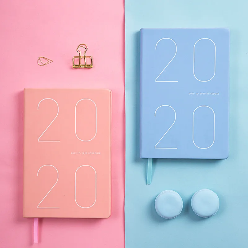 

Korean Macaron Agenda 2019 2020 Planner Organizer Kawaii Hardcover Girls Diary Notebook Journal Thicken 2020 Schedule Notepad
