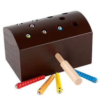 

2019 NEW Wooden Puzzle 3D Jigsaw Puzzle Early Learning Catching the Worm Game Jigsaw Puzzles For Children Wooden Toddler Toys