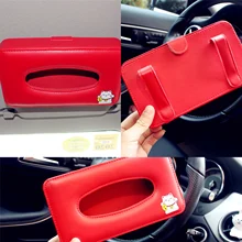 Мультяшная Автомобильная Солнцезащитная искусственная кожа бумажная коробка под салфетку авто клип аксессуар держатель украшение салона автомобиля аксессуар переднее сиденье коробка для салфеток