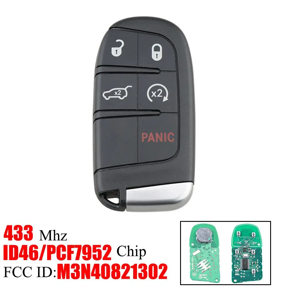 Бесключевой дистанционный смарт ключ-брелок для Jeep Grand Cherokee M3N40821302 433 MHz Автомобильный ключ