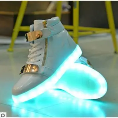 

Men 's Shoes USB Rechargeable LED Lights Men Hight-top Rechargeable Hair