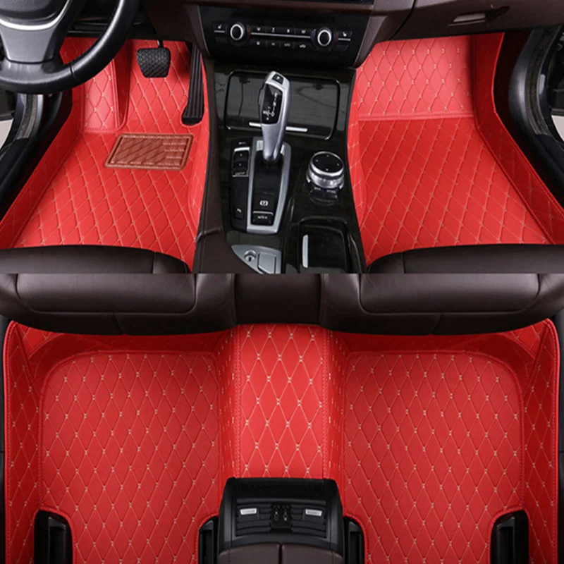 Полностью черный автомобильный коврик на заказ только для Toyota Vios corolla eiz Prius prado RAV4 Carola crown Land Cruiser Avalon модели автомобилей - Название цвета: red