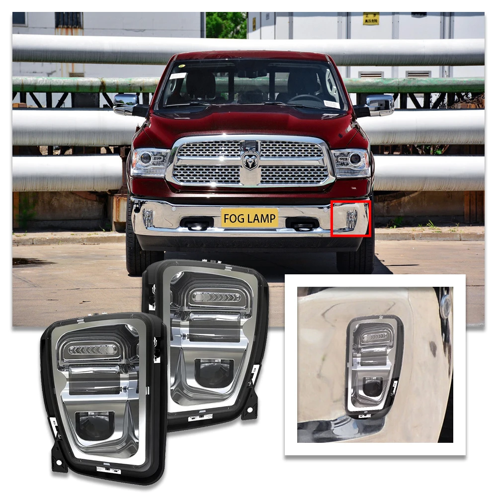 for Dodge Ram 1500 Pickup 2013 2014 2015 2016 2017 Car 48W LED Fog Lamp Bumper Fog Lights