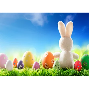 

Easter Communion Party Grassland Easter Egg White Rabbit Backdrop Photography Background photography Backdrops For Photo Studio