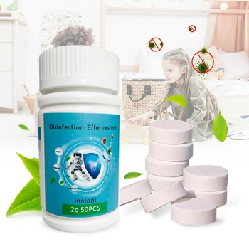 

50Pcs Pool Cleaning Disinfection Swimming Pool Clarifier Effervescent Chlorine Tablets Box Disinfectant Multifunctional Cleaner