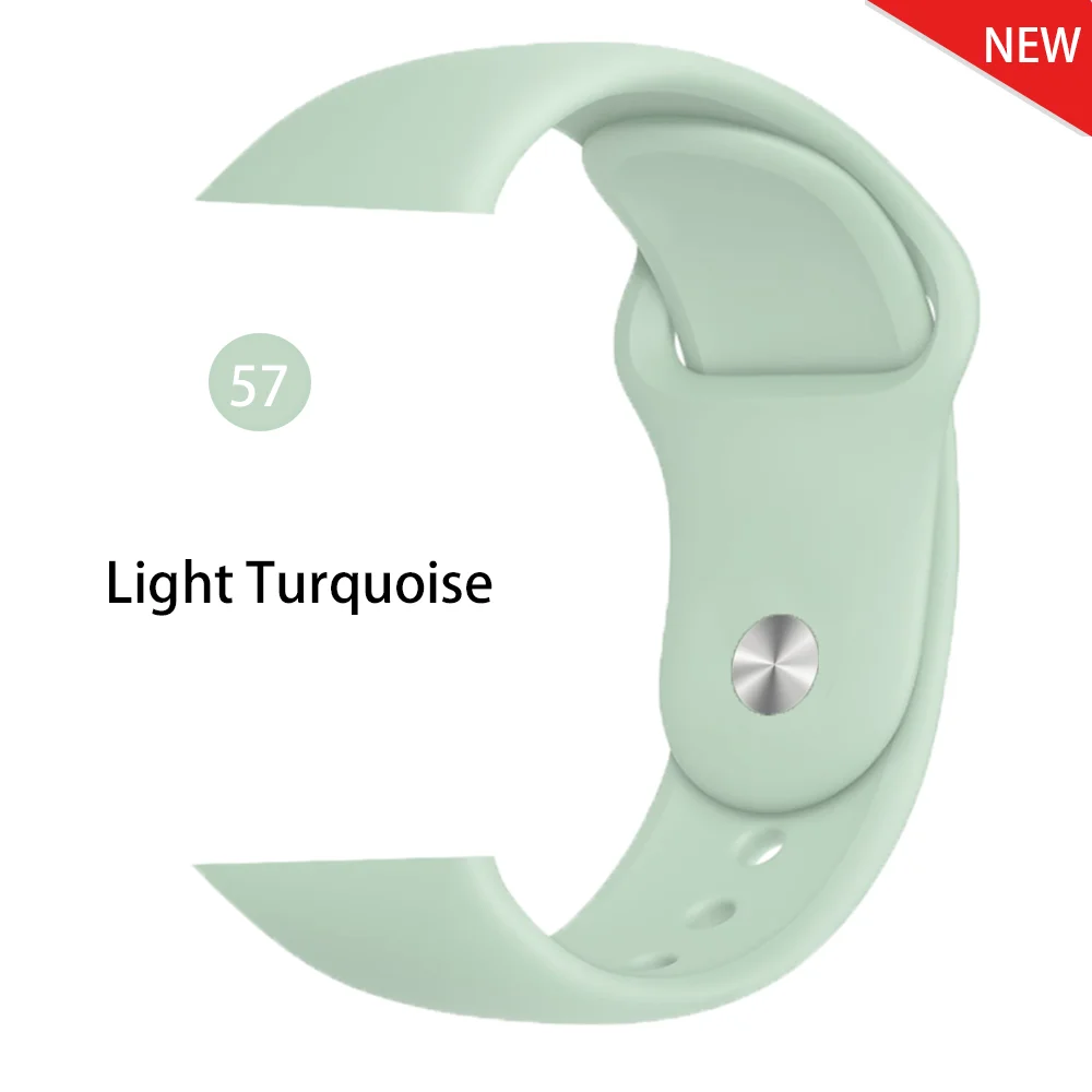 Light Turquoise Ремешок для Apple Watch 38 мм 42 мм iWatch 4 ремешка 44 мм 40 мм спортивный силиконовый ремень браслет Apple watch 5 4 3 2 Аксессуары для ремешка - Цвет ремешка: Light Turquoise