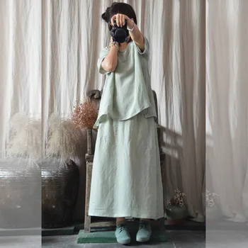 

Women Lyocell Linen Blended Tees Tops Ladies Solid Color Loose Tee Shirt T-shirt Female Casual Loose Tops 2020 Summer