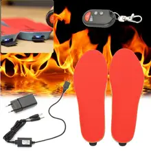 Стельки с электрическим подогревом с дистанционным управлением, зимние тепловые стельки с подогревом, согревающие обувь, можно отрезать для кемпинга, катания на лыжах