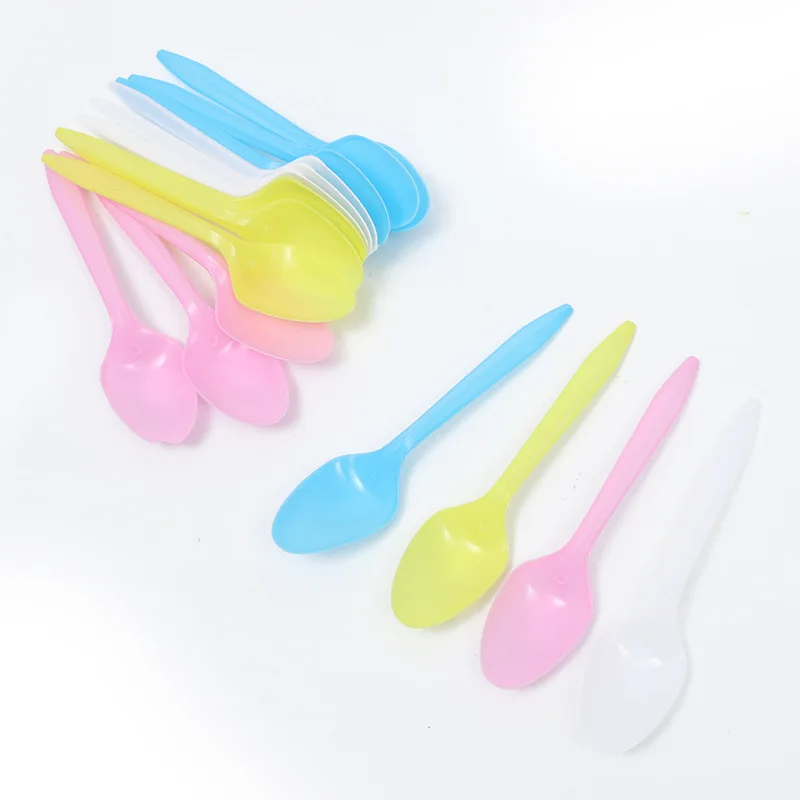 16pcs Color spoon Русалка Тема Счастливый ребенок душ посуда день рождения скатерть чашки тарелки колпачок для салфеток Подарочный пакет конфеты попкорн коробка набор - Цвет: 16pcs Color spoon