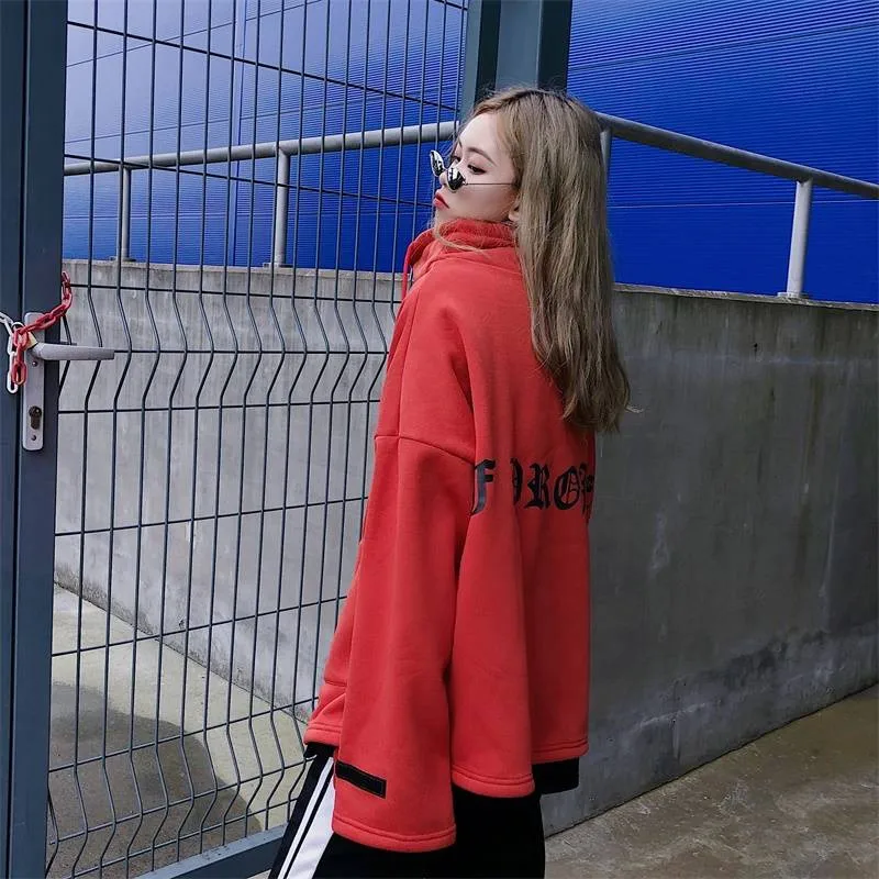 Женские крутые худи с принтом толстовки Модные Harajuku Свободные флисовые толстовки Топы Корейский спортивный костюм с капюшоном Meletom Толстовка