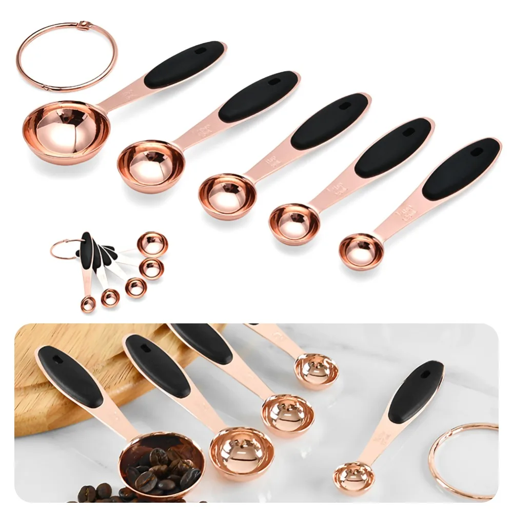 Measuring Spoon Set of Stainless Steel Integrated for Drying and Liquid Ingredients, Cooking and Baking Measuring Instruments