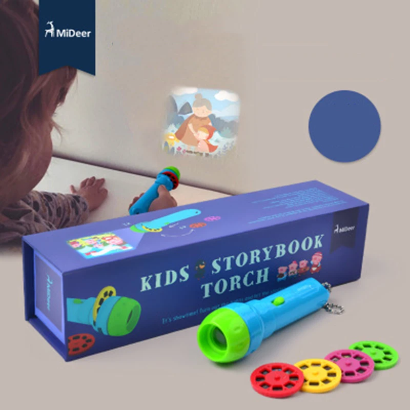 

Flashlight Mini Projector Torch Educational Light-up Toys for Children Kids Develop Play Sleeping Stories Perform Set Girl Gift