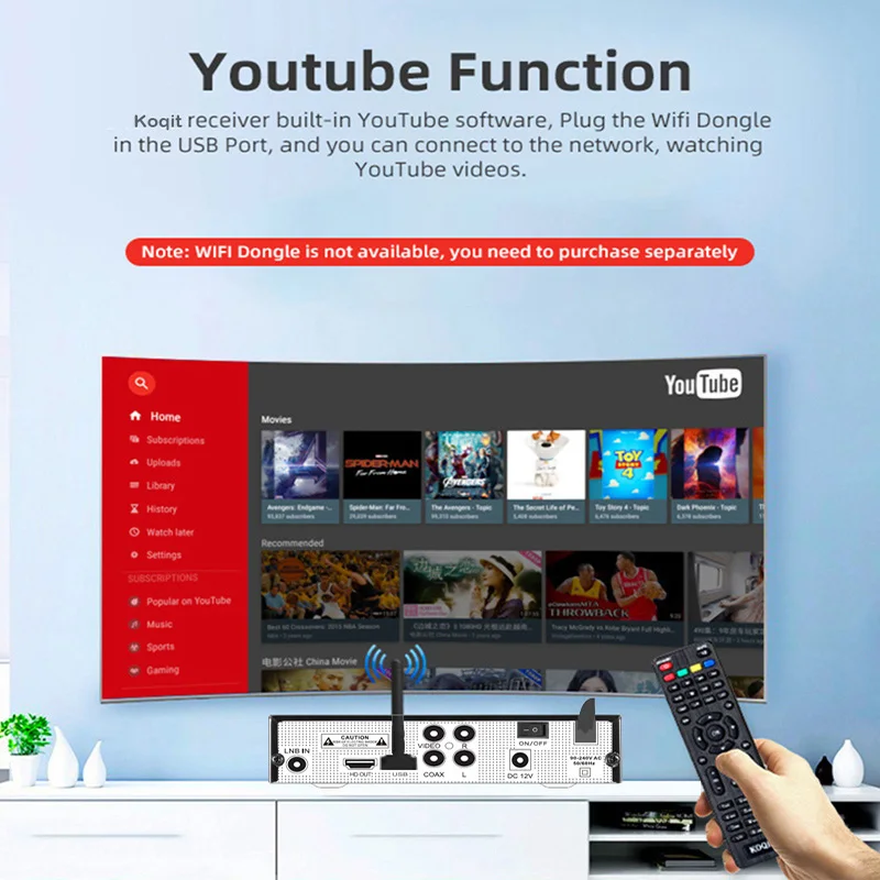 KOQIT DVB S2 цифровой спутниковый ресивер декодер тюнер приемник Wifi Youtube m3u IPTV Biss vu USB