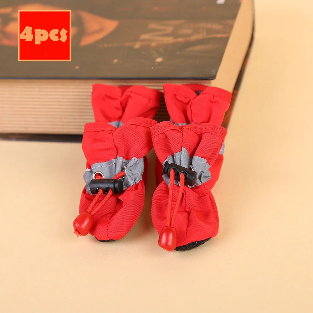 Red Dog Shoes Обувь для дождливой погоды для собак, ботинки для собак, портативная противоскользящая Водонепроницаемая Обувь для собак, кошек, дождливая обувь для больших собак, носки с питомцами - Цвет: Red Dog Shoes