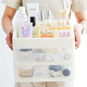 

Desktop Storage Cabinet Jewelry Box Sundries Sorting Box Transparent Dustproof Plastic Drawer Type Cosmetic Storage Box