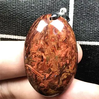 

Top Natural Red Pietersite Pendant Jewelry For Woman Lady Man Crystal 37x24x8mm Energy Beads Silver Namibia Oval Stone AAAAA