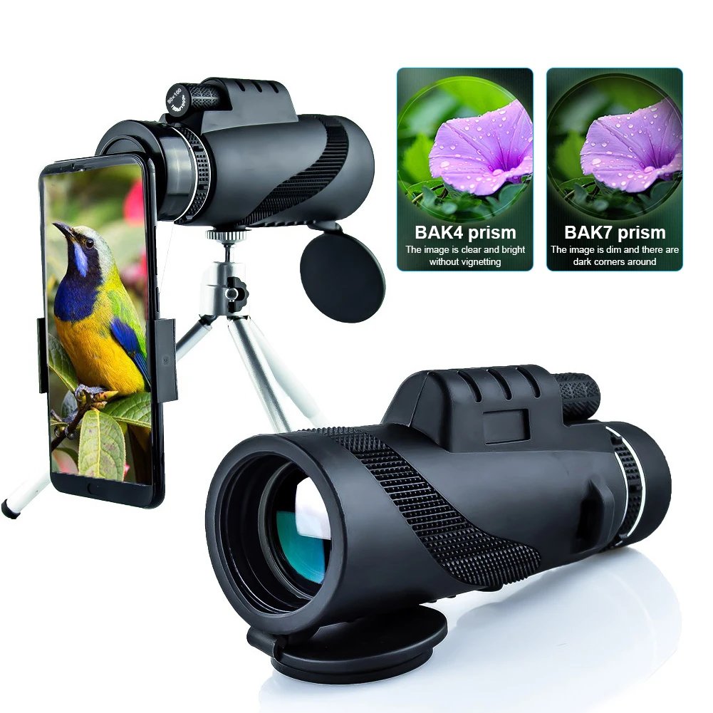 Monoculaire Le Plus Puissant Du Monde Télescope monoculaire puissant 80x100 HD, caméra de téléphone, Zoom,  Starscope, trépied, Clip de téléphone pour accessoires de Camping en plein  air | AliExpress