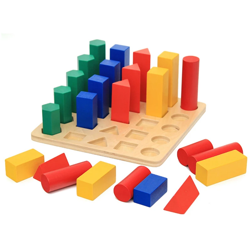 

Montessori Toys Educational Games Wooden Montessori Materials Sensorial Colorful Geometry Ladder Toys For Children