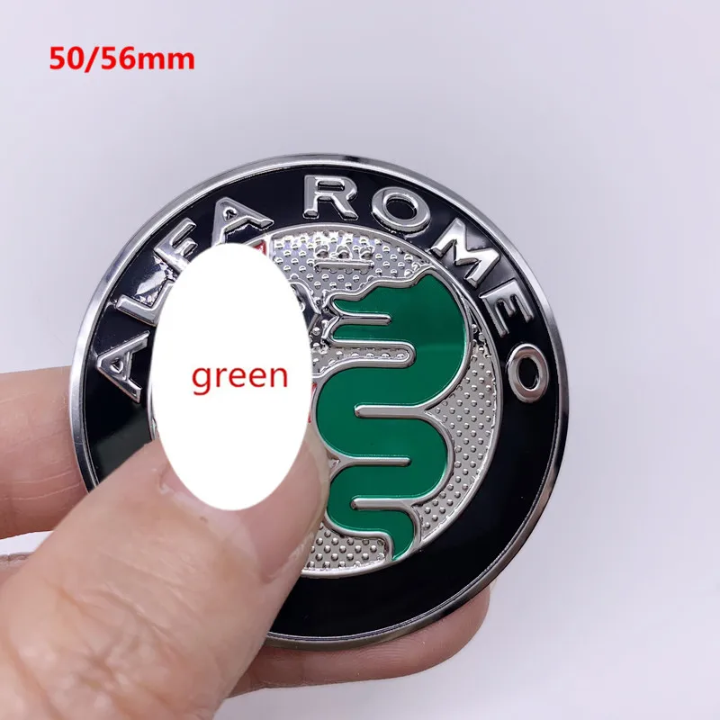 4 шт., 4 см, 5 см, 5,65 см, для Alfa Romeo, Центральная втулка колеса автомобиля, колпачок, значок, эмблема, колеса, Пыленепроницаемая наклейка, стильный стиль - Цвет: 56MM green