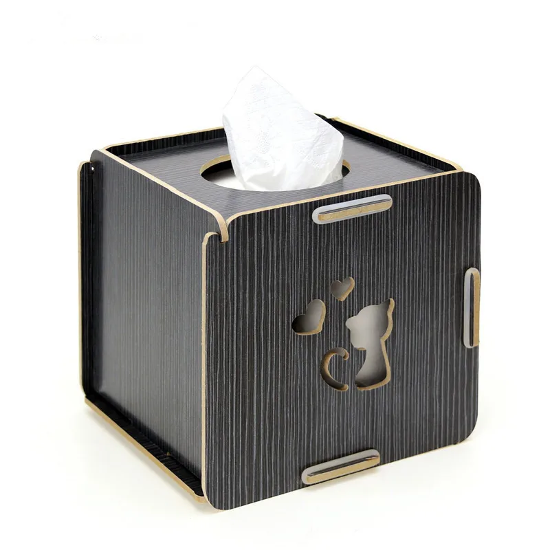 

Creative Wood Tissue Box Desktop Storage Holder DIY Practical Organizer Creative Home Storage Decoration Lovely