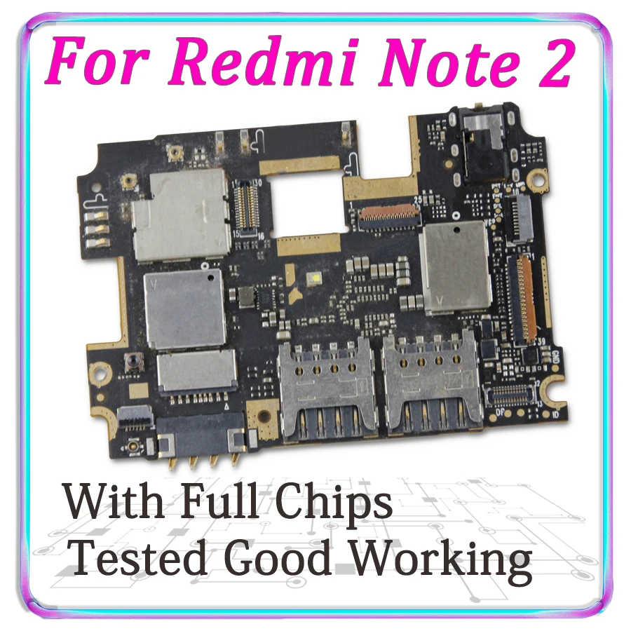Оригинальная материнская плата для Xiaomi Hongmi Redmi Note 2 материнская плата протестирована Полная работа с чипами логическая плата MB