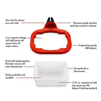

2019 2Pcs Dip Clip Car Sauce Holder for Ketchup Dipping Sauces CSL88