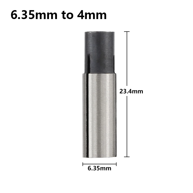 6.35mm to 4mm 1 шт. фрезерный станок с ЧПУ адаптер для гравировального Станка 3,175 мм 4 мм 6 мм 6,35 мм 12,7 мм Фрезерный резак адаптер передачи - Длина режущей кромки: 6.35mm to 4mm