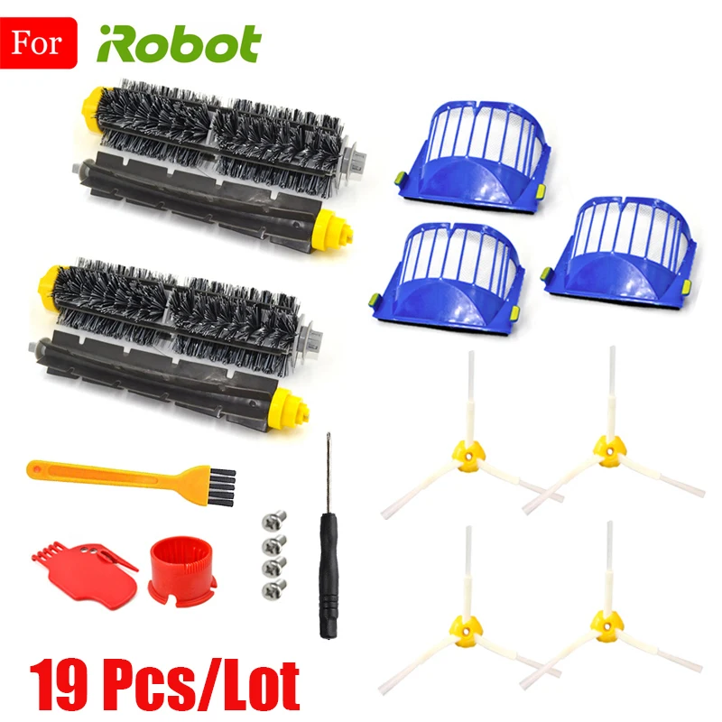 Для iRobot Roomba 500 600 пылесос Series Запчасти щетина и гибкая резиновая & Боковая щетка фильтр HEPA Чистый инструмент Аксессуары