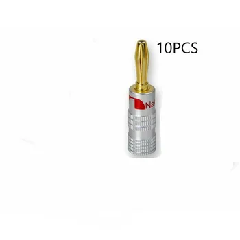 

10PCS Speaker Copper Plug Audio Connector 24K Gold 4MM Speaker Accessories
