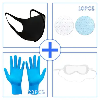 

DishyKooker Mask + Filter + Goggles + Disposable Gloves Set Anti acteria Dustproof Protective Cover