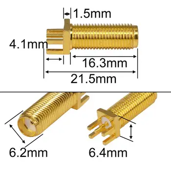 

100pcs SMA Female RF Adapter PCB Jack Edge Mount PC Board Receptacle Plug Long-type