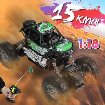 

1:18 RC Car USB Rechargeable Off-Road Electric Climbing Car with Light Crash-Resistance Remote Control for Children Boys Gifts