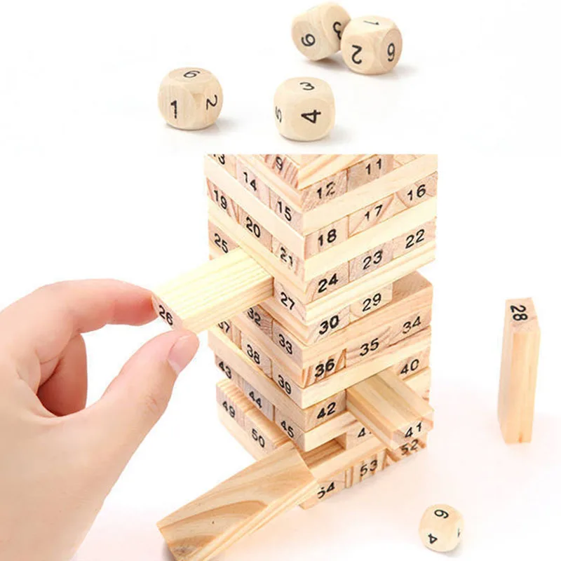 Креативный деревянный Цифровой Jenga Строительный Блок игрушка для игры в мозги модные детские развлекательные развивающие игрушки