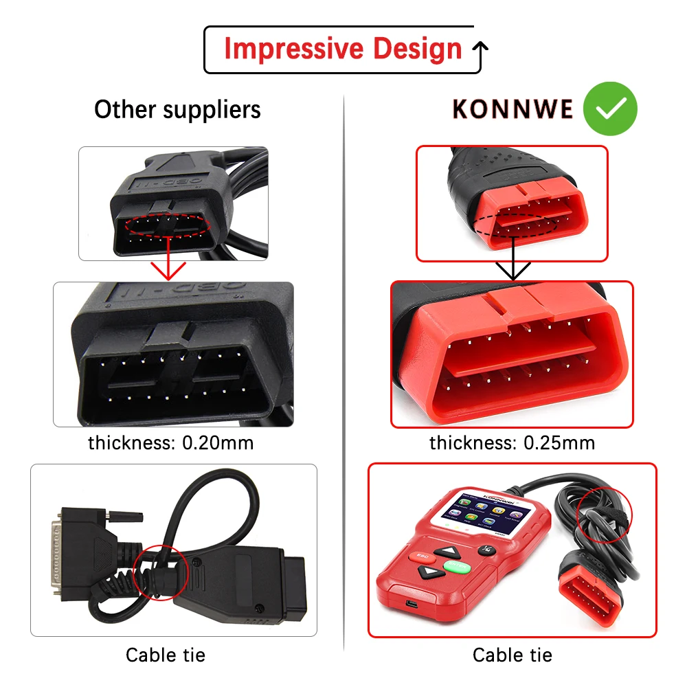 OBD2 сканер OBD Автомобильный диагностический инструмент KONNWEI KW680 считывание четких кодов ошибок русский OBD2 автомобильный сканер