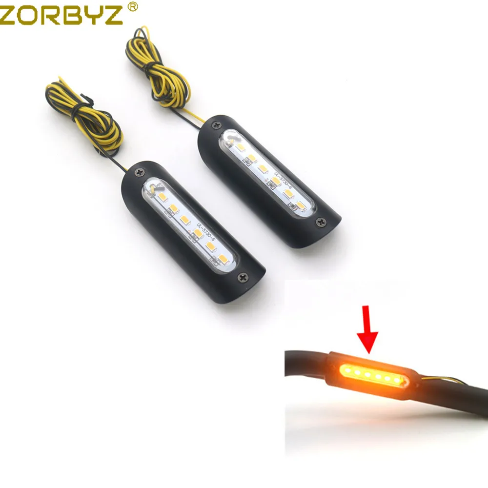 

ZORBYZ 1'' 25mm Motorcycle High HandleBar Plug-In Turn Signal Side Market Light For Chopper Bobber Custom
