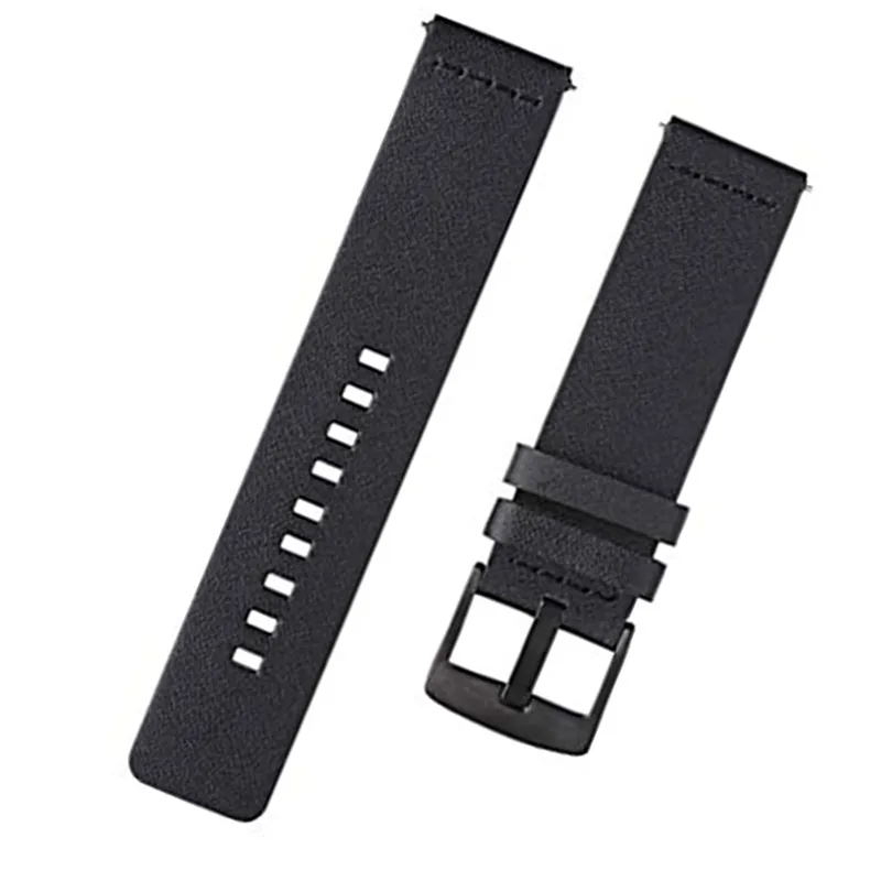 22 мм 20 мм Кожаные Ремешки для наручных часов для samsung Galaxy Watch 46 мм 42 мм Active 2 40 мм 44 мм Band gear S3 S2 Classic/Frontier ремешок - Цвет ремешка: black