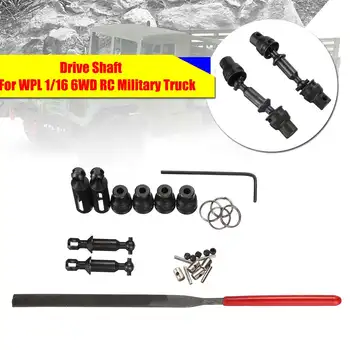 

1 Set Metal Drive Shaft for WPL 1/16 6WD Crawler Off Road RC Truck Upgrade Parts Compatible With Metal Material Black Metals