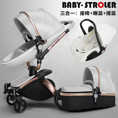 $US $224.48  Europe 3 in 1 Baby Strollers And Sleeping Basket Newborn Baby Carriage 0~36 Months Baby Pram