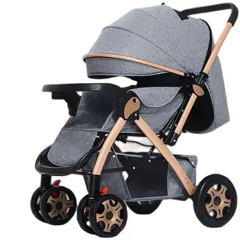 High-view Baby Stroller Two-way Implementation Pram Ultra-light Four-wheel Shock-absorbing Umbrella Cars 1