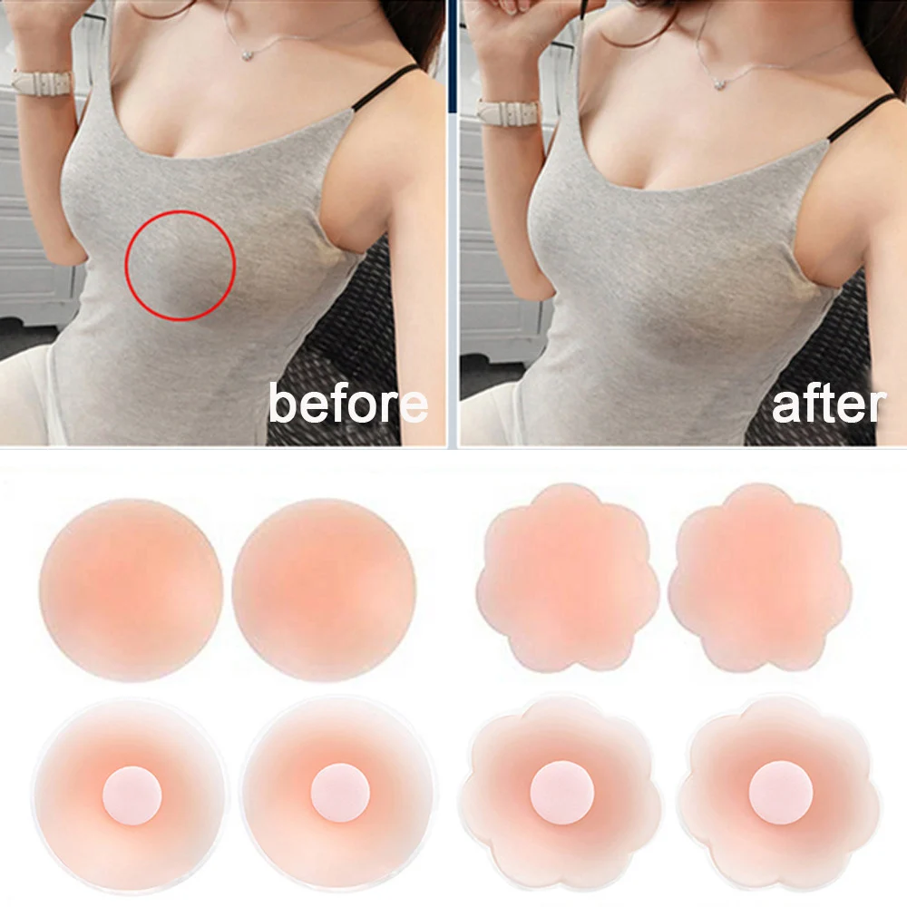 Style : Round Yuniroom 5Pair Disposable Nonwovens Adhesive Breast Nipple Cover Sticker Invisible Bra Pad Patch