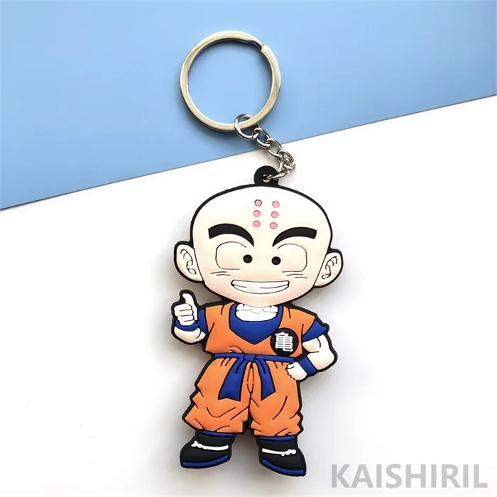 keychain 19 Мода Dragon Ball Z брелок ПВХ Аниме Супер Saiyan Goku брелок мультяшный фигурки Модель брелок для ключей кольцо - Цвет: keychain 19