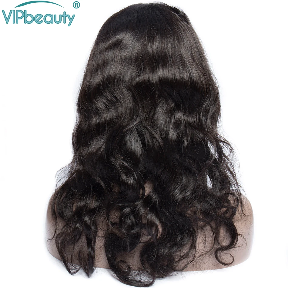 VIPbeauty 360 Кружева передние парики с детскими волосами бразильские волнистые волосы Remy парики из натуральных волос на возраст от 10 до 24 дюймов