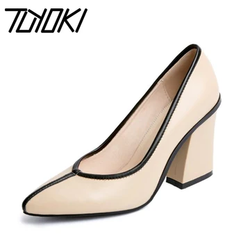 

Tuyoki Office Ladies Real Leather Pumps Women Pointed Toe Sexy Ladies Shoes Party Spring Classics Shoes Women Pumps Size 32-42