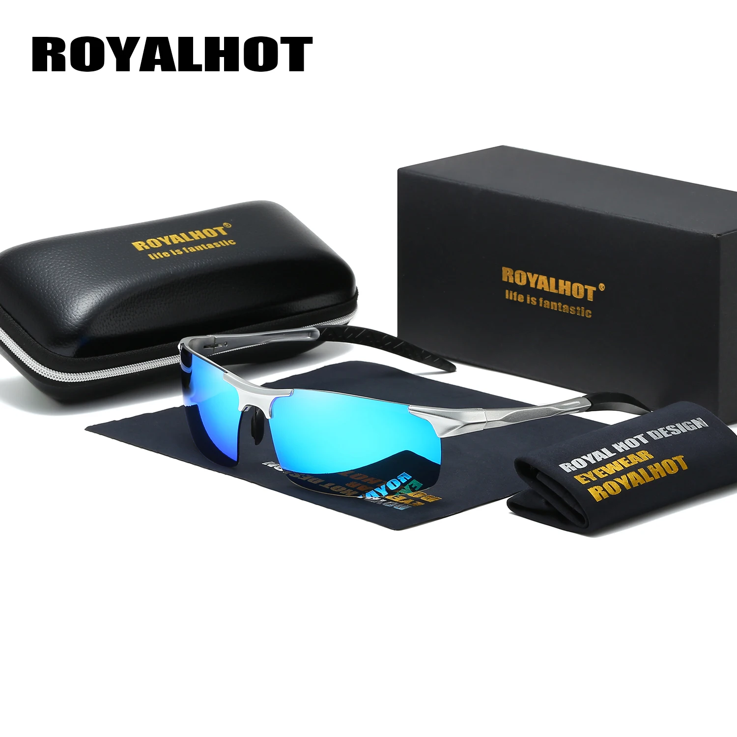RoyalHot, мужские, женские, поляризационные, сплав, Прямоугольная оправа, солнцезащитные очки, для вождения, солнцезащитные очки, оттенки, Oculos masculino, мужские, p10038